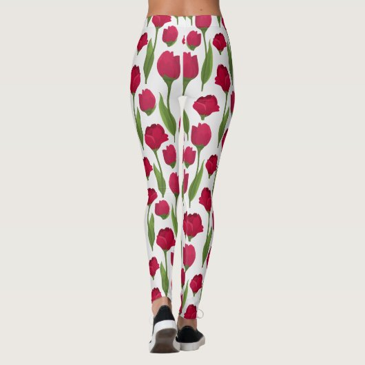 Leggings Joli Roses botaniques rose rouge (Dos)