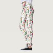 Leggings Joli Sucre de canne d'aquarelle Noël Motif  (Gauche)