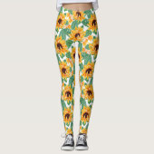 Leggings Joli tournesol Jaune et Motif vert (Devant)