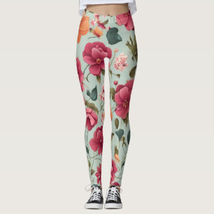 Leggings Joli Vecteur Floral Art Motif sans couture
