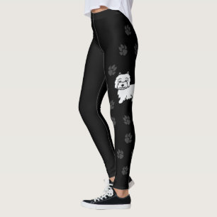 Leggings Joli Westie de bande dessinée de race de chien ave