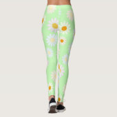 Leggings Jolie aquarelle colorée Motif marguerite vert (Dos)