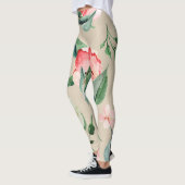 Leggings Jolie aquarelle Crème florale vêtements actifs (Gauche)