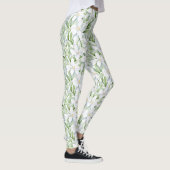 Leggings Jolie aquarelle Fleurs blanches personnalisées (Droite)