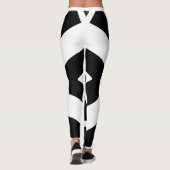 Leggings Jolie bande noire et blanche Entraînement moderne (Dos)