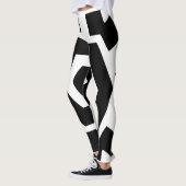 Leggings Jolie bande noire et blanche Entraînement moderne (Gauche)