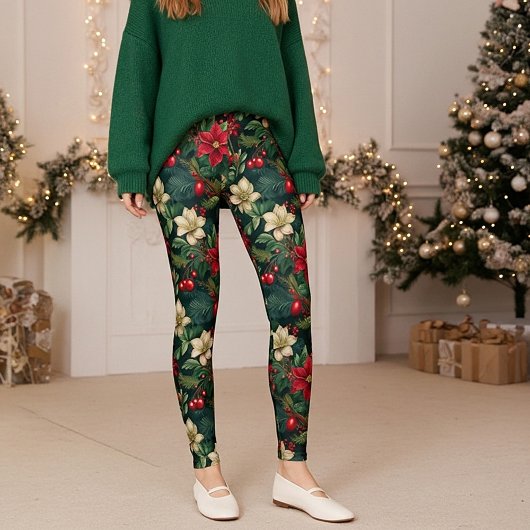 Leggings Jolie chinoiserie de Noël florale