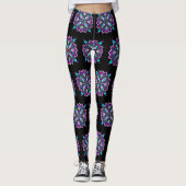 Leggings Jolie couleur violet Mandala Mystique (Devant)