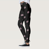Leggings Jolie fille, Lèvres roses, Noir (Gauche)