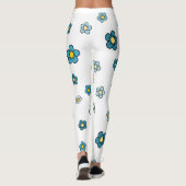 Leggings Jolie Fleur Bleue Blanche (Dos)