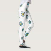 Leggings Jolie Fleur Bleue Blanche (Droite)
