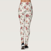Leggings Jolie Florale Crème Rouge Chic (Dos)