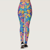 Leggings Jolie florale LulaRoe rose jaune violet (Dos)