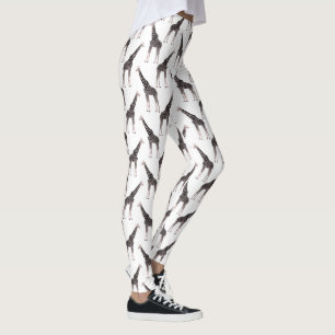 Leggings Jolie Giraffe noire blanche rose
