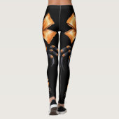 Leggings Jolie Halloween Spider noir avec Orange Bow (Dos)