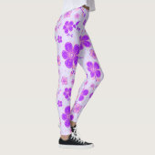 Leggings Jolie impression florale violet et rose sur Lavend (Droite)