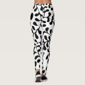 Leggings Jolie impression noir et blanc fleurie (Dos)