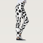 Leggings Jolie impression noir et blanc fleurie (Droite)