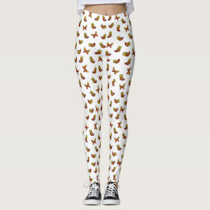 Leggings Jolie impression papillon coloré sur fond blanc