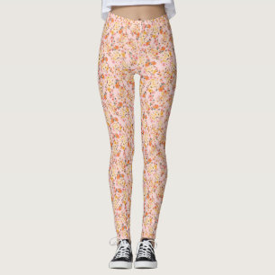 Leggings Jolie Motif Floral Orange