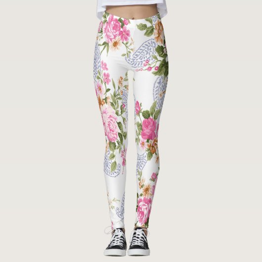 Leggings JOLIE motif rose floral (Devant)