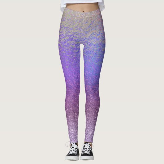Leggings Jolie Parties scintillant Iridescente Ombre violet (Devant)