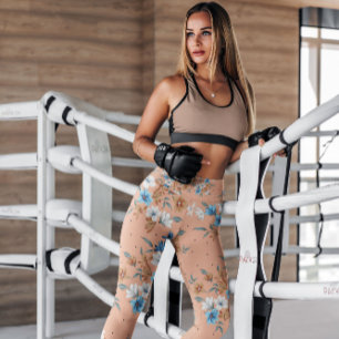 Leggings Jolie Pêche Florale Feminine Motif   Légendes