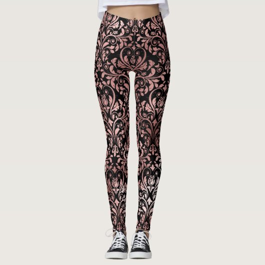 Leggings Jolie Rose Rose Or Damas Noir (Devant)