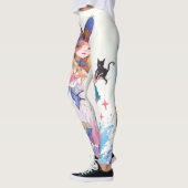 Leggings Jolie Sorcière tenant Chat noir Thunder_Cove (Gauche)