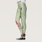 Leggings jolie tour de paris fleurie rose à la menthe de pr (Gauche)