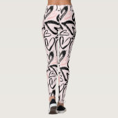 Leggings Jolie valentines noir et rose motif de jour (Dos)