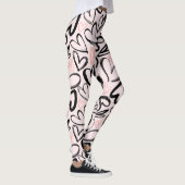 Leggings Jolie valentines noir et rose motif de jour (Droite)
