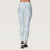 Leggings Jolies Fleurs Blanches Bleues   (Dos)