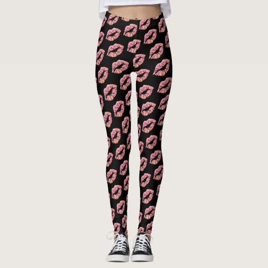 Leggings Jolies guêtres de lèvres (Devant)