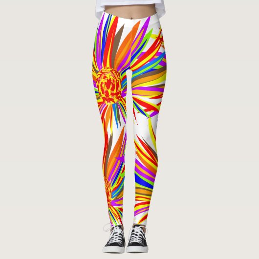 Leggings Jolies légendes de fleurs tropicales (Devant)