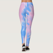 Leggings Jolies pattes en bleu pastel violet et rose (Dos)