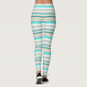 Leggings Jolies rayures aqua blanc (Dos)