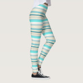 Leggings Jolies rayures aqua blanc (Droite)
