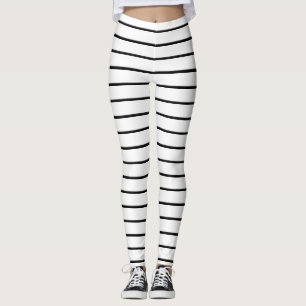 Leggings Jolies rayures noires et blanches