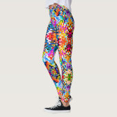 Leggings Jolis carrés abstraits colorés (Gauche)