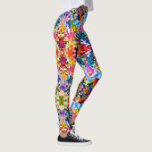Leggings Jolis carrés abstraits colorés (Droite)