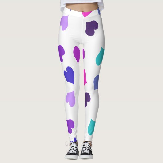 Leggings Jolis cœurs colorés (Devant)