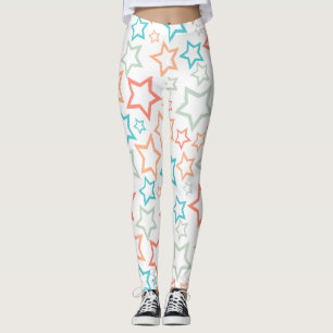 Leggings Jolis Étoiles Rétro Pastel Été Plage 