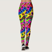 Leggings Jonctions d'art de Doodle coloré sauvage (Dos)