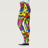 Leggings Jonctions d'art de Doodle coloré sauvage (Gauche)