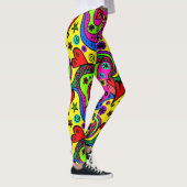 Leggings Jonctions d'art de Doodle coloré sauvage (Droite)
