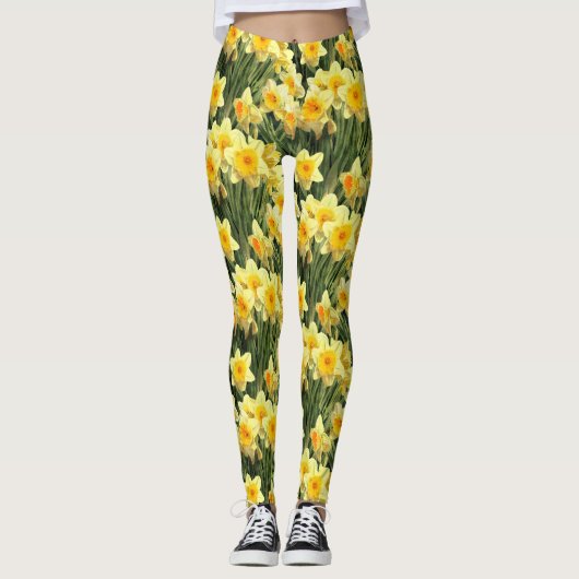 Leggings Jonquilles jaunes de ressort (Devant)
