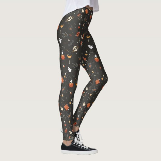 Leggings Jote Éffrayant Whimsical Halloween Motif Arrière - (Droite)