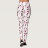 Leggings Jouer Flamant rose rose Typographie Art (Dos)