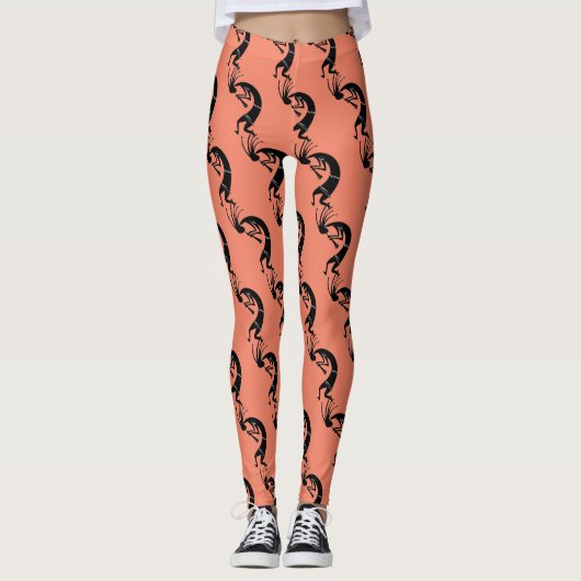 Leggings Joueur de cannelure de Kokopelli Thunder_Cove (Devant)